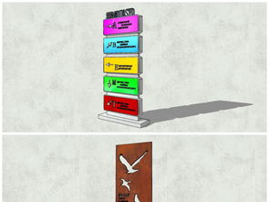 精品商业广告牌、标识牌与商业Logo指示牌 SU模型设计与浮雕标识牌下载指南